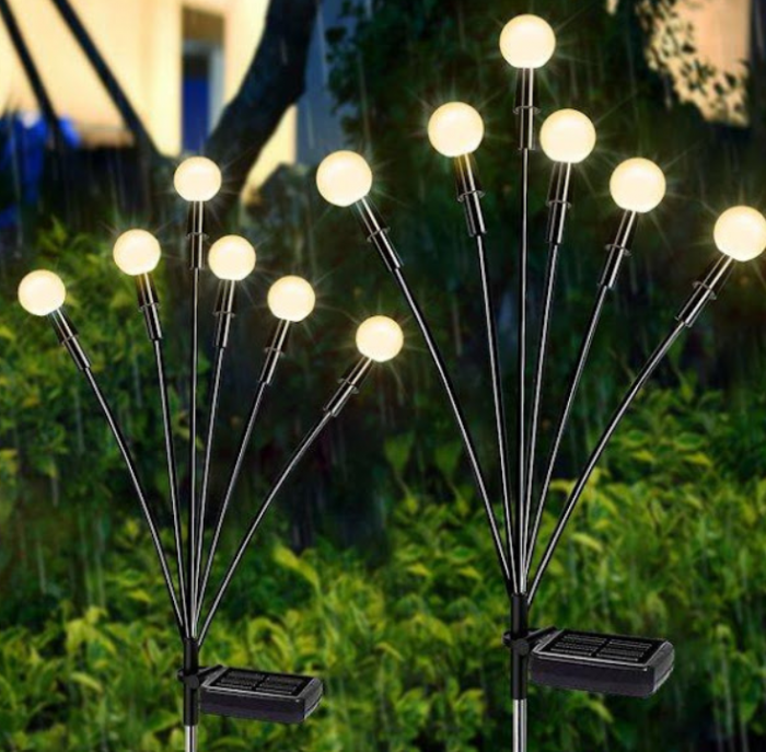 Set 2x Lampa solara LED Alb Cald, 6 bulbi, decoratiune gradina​ [2]