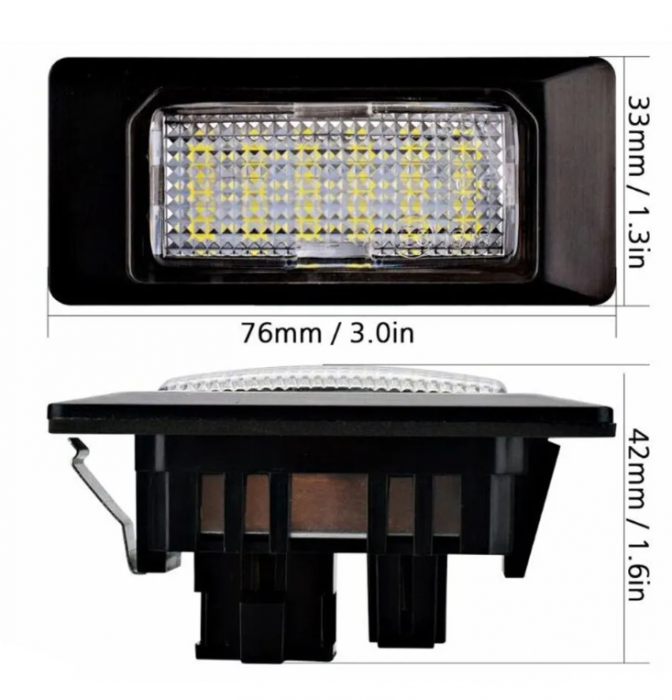 Set 2x Lampi LED numar Audi A1 A6 C7 A7 TT Volkswagen VW Golf 6 Passat B7 Polo 4D Jetta MK6 Touran Touareg Canbus [4]