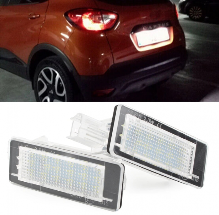 Set 2x Lampi led numar dedicate Dacia Duster Logan MCV Lodgy Renault Fluence Laguna Espace Scenic [4]