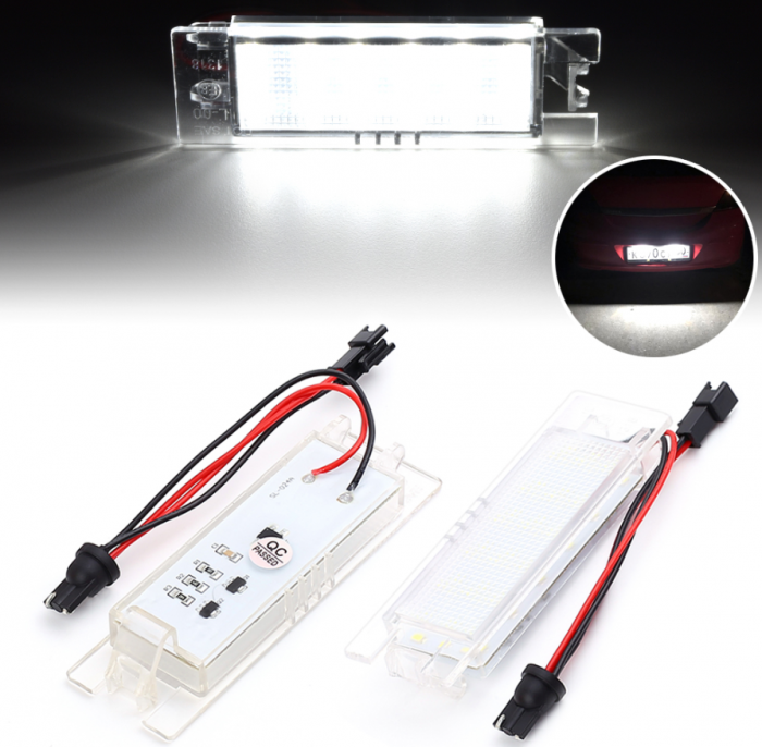 Set 2x lampi LED numar dedicate Opel Astra H Astra J Corsa D Corsa C Insignia Zafira B Vectra Meriva [5]