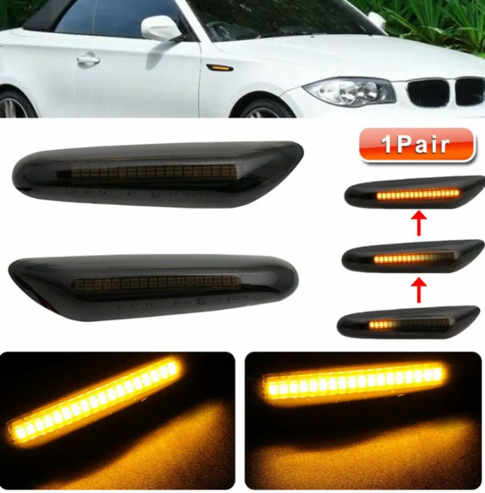 Set 2x LED Semnalizare Dinamica Secventiala BMW E60 E90 E91 E92 E93 E46 E82 [2]