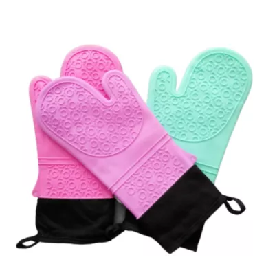Manusa bucatarie din silicon - ROZ CU NEGRU [2]