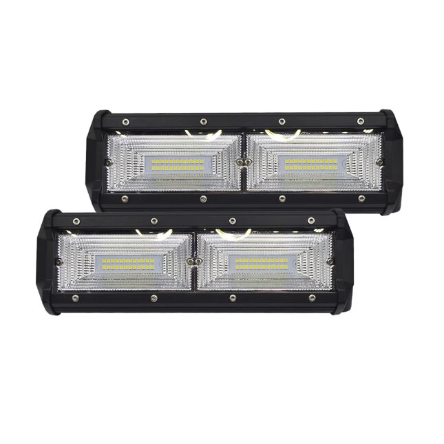 Set 2x Proiectoare LED auto OFF-ROAD 24 cm 144W, 12V-24V, 6000K, carcasa aluminiu, 7200Lm, BZRSH [1]