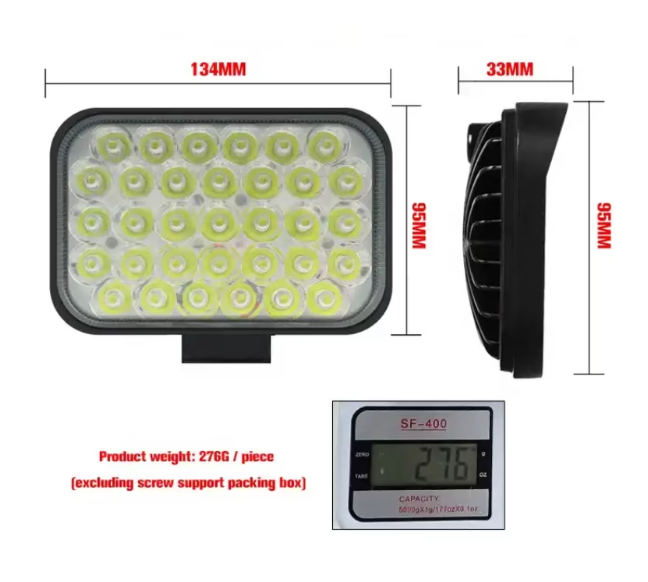 Set 2x Proiectoare LED auto OFF-ROAD 4 inch 99W 33LED, 12V-24V, 6000K, carcasa aluminiu, 8000Lm [2]
