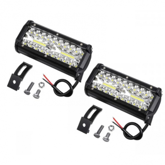 Set 2x Proiectoare LED auto OFF-ROAD 6.5 inch 120W, 12V-24V, 6000K, carcasa aluminiu, 12000Lm, BZRSH [3]
