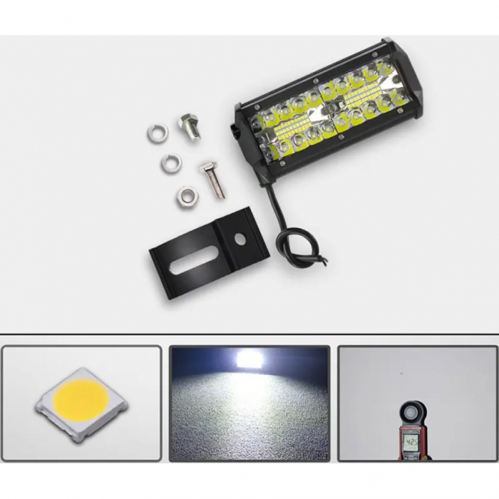 Set 2x Proiectoare LED auto OFF-ROAD 6.5 inch 120W, 12V-24V, 6000K, carcasa aluminiu, 12000Lm, BZRSH [4]