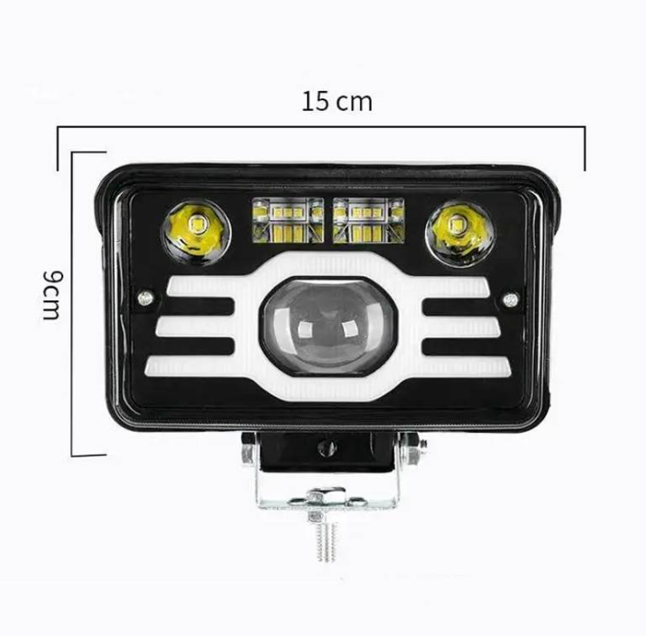 Set 2x Proiector auto led bicolor, cu lupa, alb galben, OFF ROAD, 132W, BZRSH [3]
