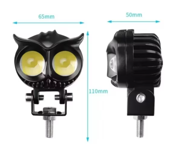 Set 2x Proiector led Off-Road, moto, ATV cu lupa 50W, 12V - 24V, model bufnita, 2 faze alb si galben, BZRSH® [4]