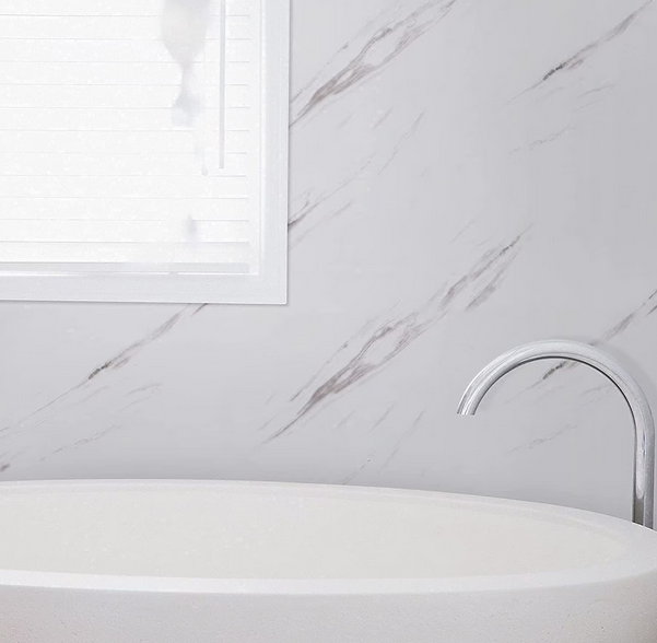 Folie Autoadezivă Marmură Albă 60x300 cm – Autocolant Decorativ Mobilă, Blat Bucătărie, Uși și Pereți, Impermeabilă, Aplicare Ușoară [2]