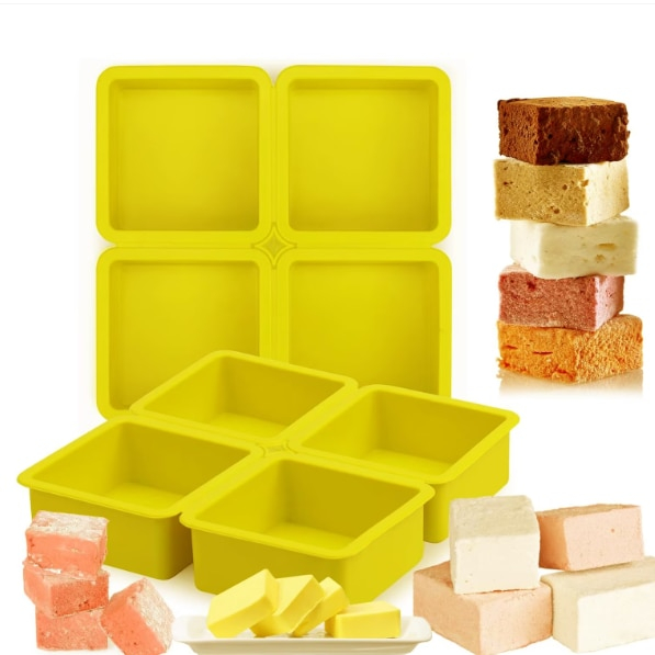 Set 4 Forme Silicon Pătrate TopBazar® pentru Deserturi cu Aspect Profesional și Proiecte DIY [3]