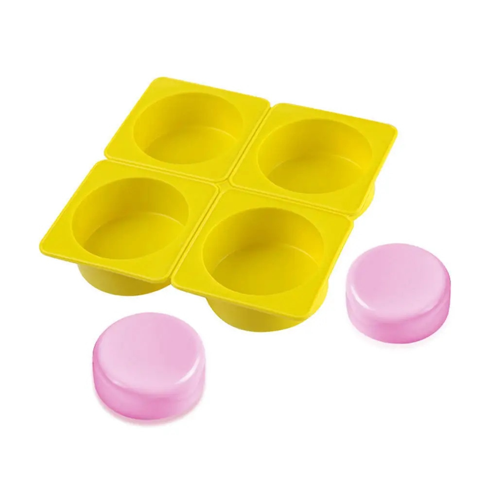 Set 4 Forme Silicon Rotunde Galben | Matrițe Multi-Utilizare pentru Brioșe, Prăjituri, Oua & Proiecte DIY – Rezistente de la -40°C la 250°C [4]