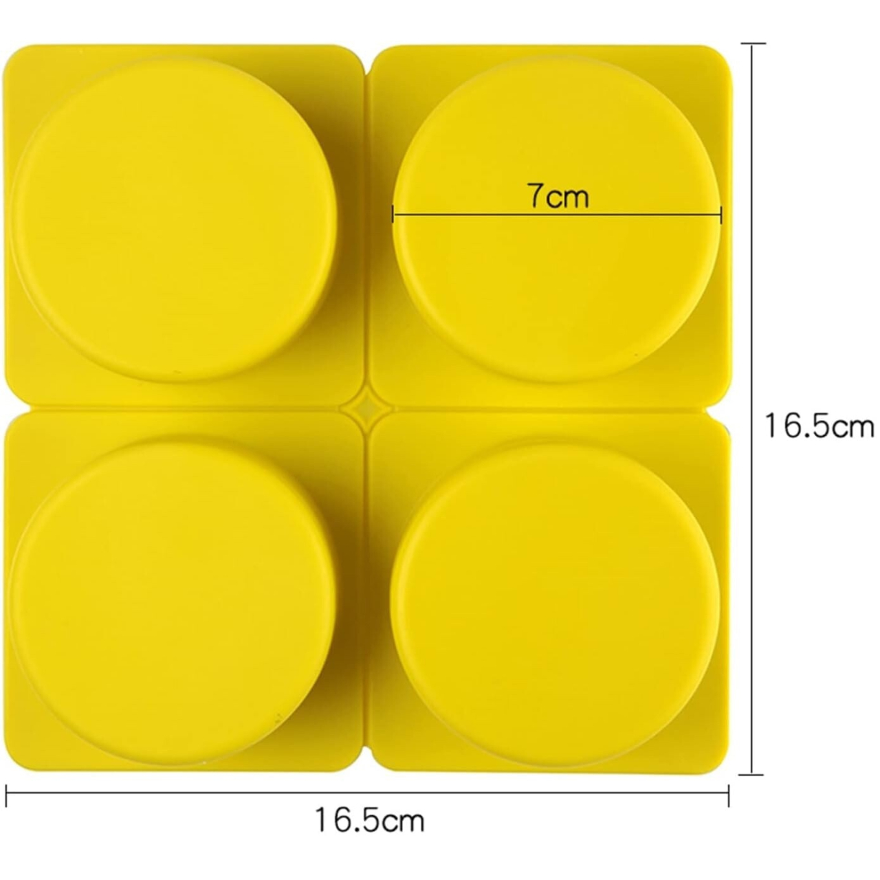 Set 4 Forme Silicon Rotunde Galben | Matrițe Multi-Utilizare pentru Brioșe, Prăjituri, Oua & Proiecte DIY – Rezistente de la -40°C la 250°C [5]