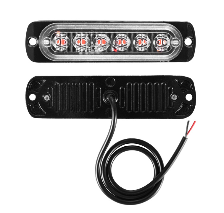 Set 4 Lampi LED de Avertizare BZRSH, 6 LED-uri Galben, Stroboscop, 12 V / 24 V, 112 x 28 mm [5]