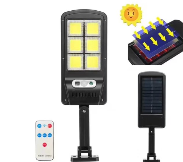 Set 4 Lămpi Solare BZRSH 6COB 96 LED, 50W, 3 Moduri Iluminare, Senzor Mișcare, Telecomandă, Rezistent la Apă [6]