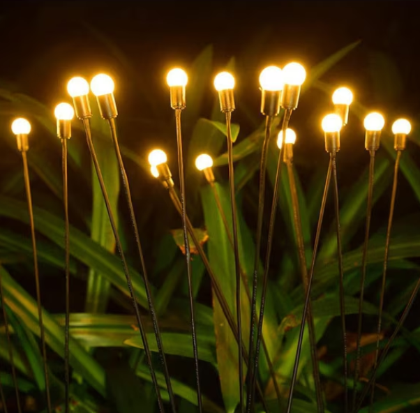 Set 4 Lampi solare LED, 6 bulbi LED, incarcare solara si senzor de amurg, lumina alba calda, BZRSH, 70 cm [4]