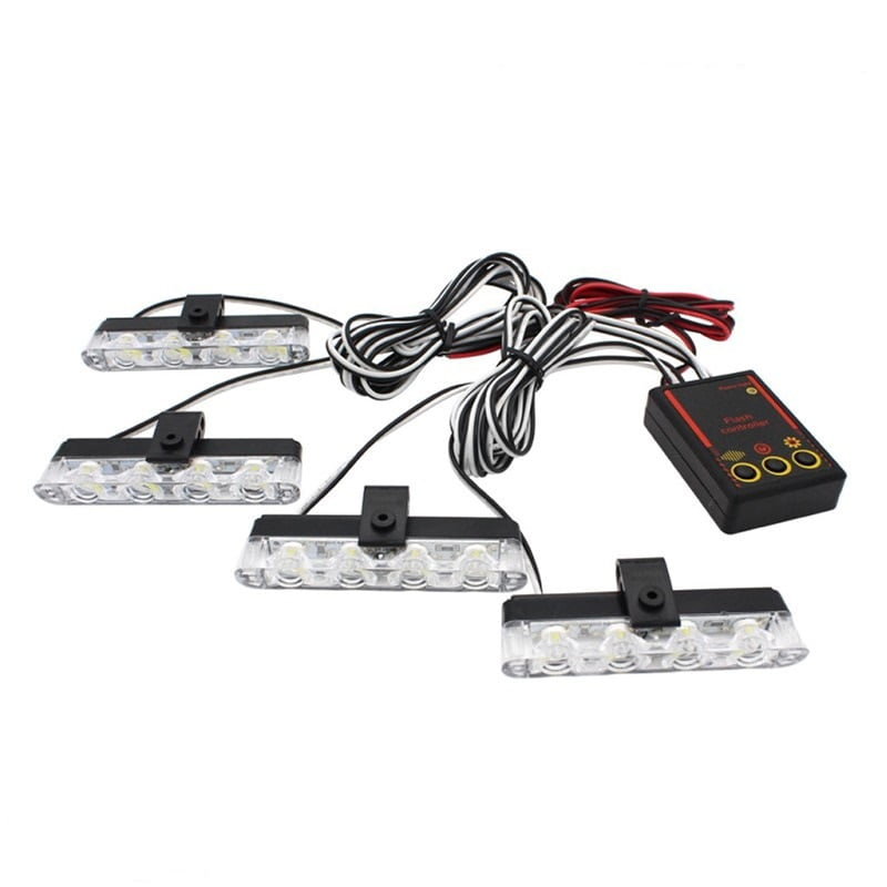 Set 4 stroboscoape cu 4 leduri, lumina Galbena si Telecomanda [3]