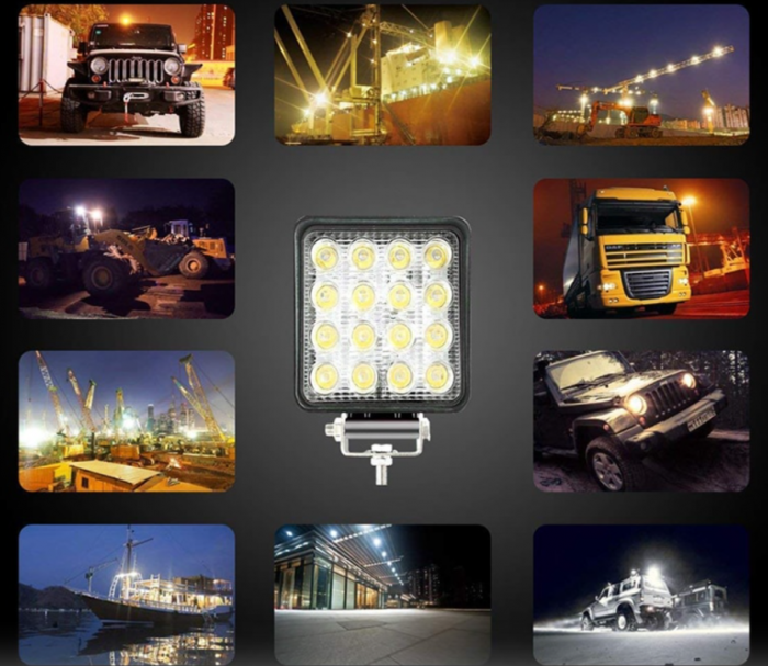 Set 4 x proiector LED auto offroad 48W, carcasa aluminiu, 12-24V [3]