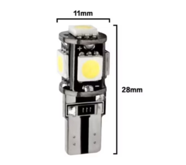 Set 2x becuri LED T10, BZRSH, W5W, 12V, 5W CANBUS, 6000k, 28x12 mm, Alb rece pentru plafoniera, portbagaj [3]