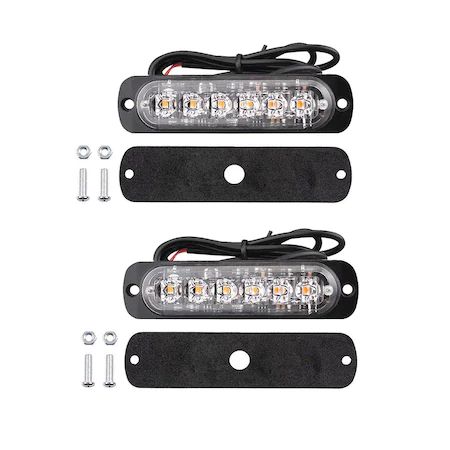Set 4x Stroboscop 6 LED, lumina portocalie [4]