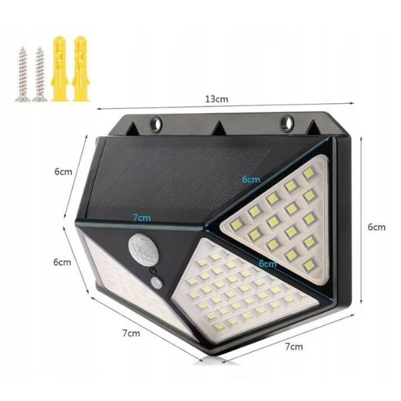 Set 5 lampi cu incarcare solara, cu senzori de amurg, miscare si lumina, 3 trepte de iluminare, 100 x LED, BZRSH [4]