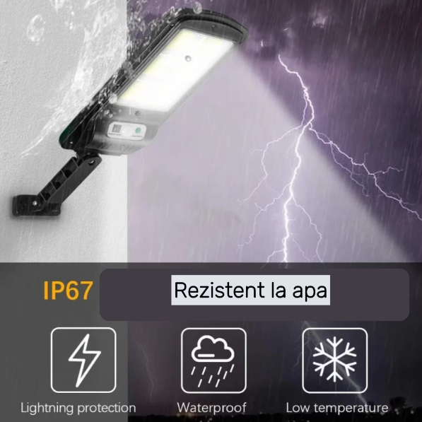 Set 5 Lampi solare LED, 40W, cu panou solar, 160 LED COB, senzor de miscare, 3 moduri de iluminare, telecomanda, BZRSH [5]