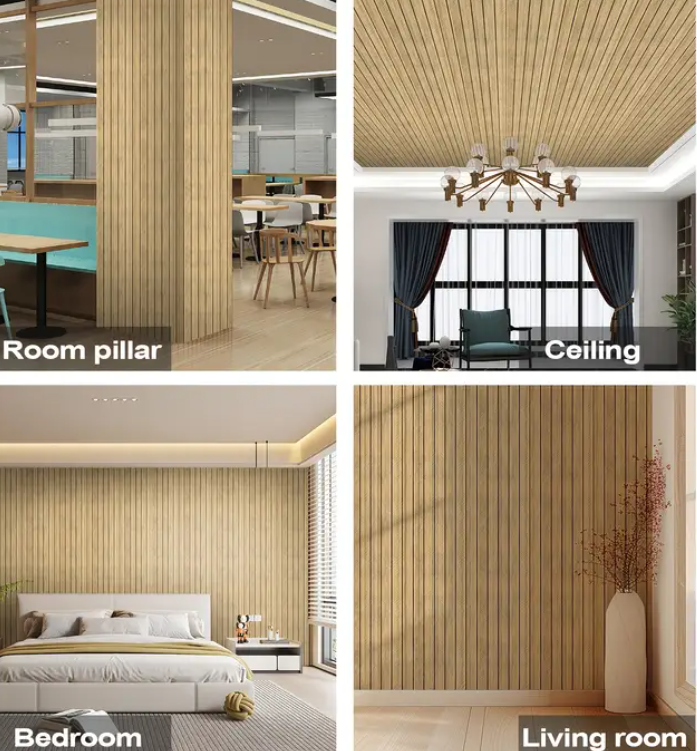 Tapet decorativ model riflaj lemn 3D MARO cu dungi 40 x 300cm [3]