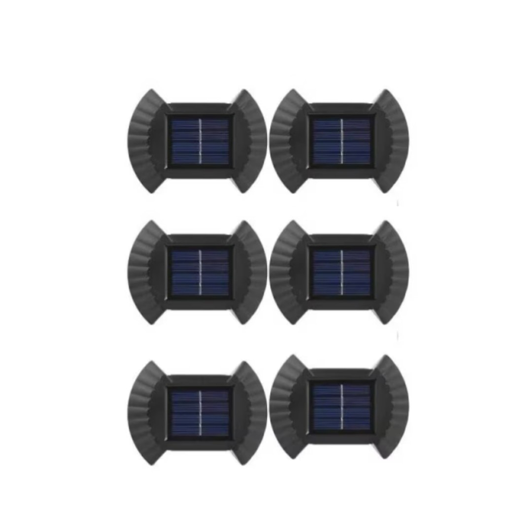 Set 12 lampi LED solare cu lumina bidirectionala pentru garduri, scari exterioare, senzor de lumina calda [2]