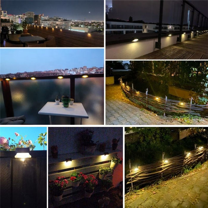 Set 8 lampi LED cu incarcare solara pentru scari, terase sau balustrada [2]