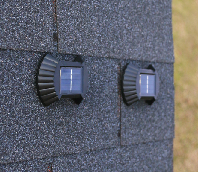 Set 12 lampi LED solare cu lumina bidirectionala pentru garduri, scari exterioare, senzor de lumina calda [5]