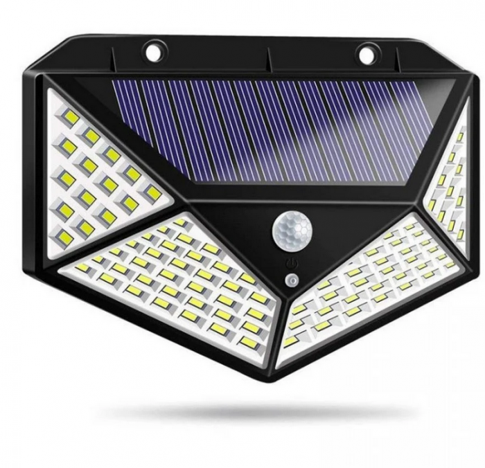 Set 8 x Lampa cu Incarcare Solare, Senzor de Miscare, 3 Moduri de Iluminare, 100 LED, Prindere pe Perete [4]