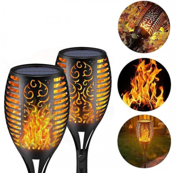 Set 8 x Lampa solara tip torta cu efect flacara 49 cm [2]