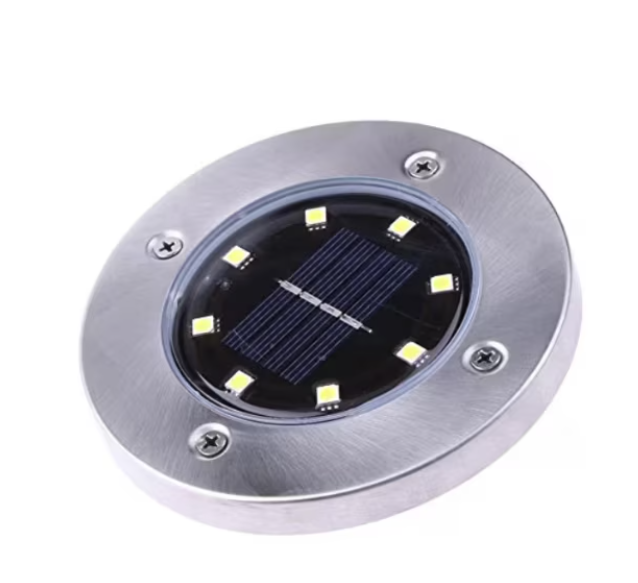 Set 12 Lampi Solare Spot 8 LED Gradina IP65 Metal Alb Cald [4]