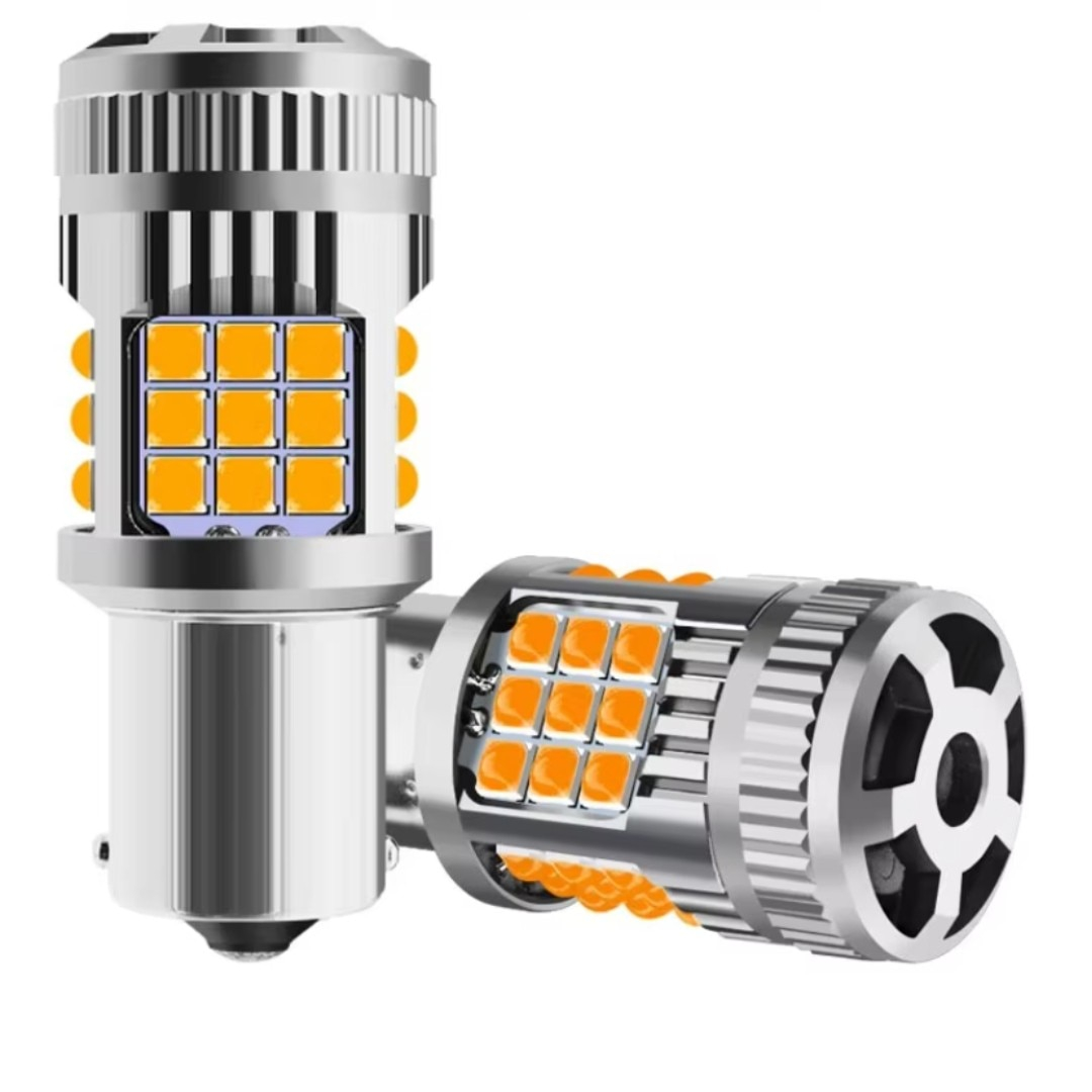 Set Becuri LED Galbene P21W BA15S 1156 CANBUS 12V, Ventilator Racire – BZRSH [2]