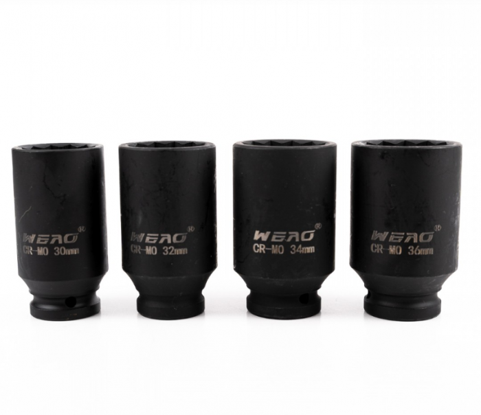 Set chei tubulare impact, 4 piese 30, 32, 34, 36 mm, prindere 1/2 [4]