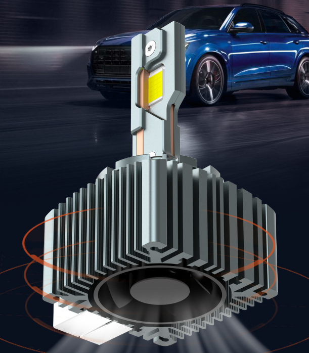 Set de 2 becuri Xenon conversie hid-led, D1S, 120W, 12.000lm, Canbus, Miez Cupru, Radiator Aluminiu, Premium, Alb Rece [4]