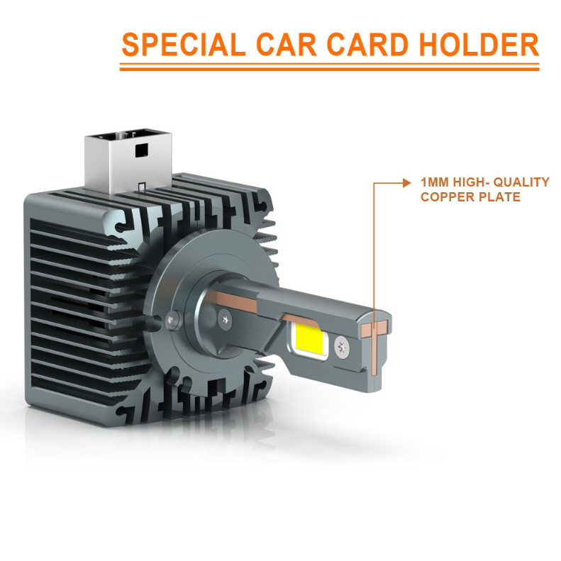 Set de 2 becuri Xenon conversie hid-led, D1S, 120W, 12.000lm, Canbus, Miez Cupru, Radiator Aluminiu, Premium, Alb Rece [2]