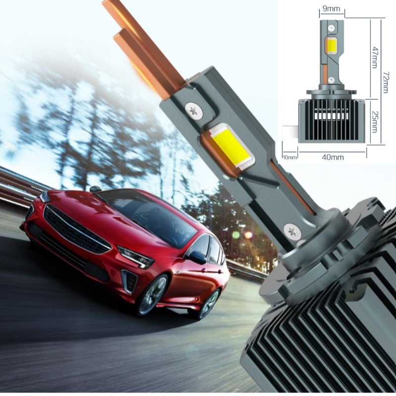 Set de 2 becuri Xenon conversie hid-led, D1S, 120W, 12.000lm, Canbus, Miez Cupru, Radiator Aluminiu, Premium, Alb Rece [7]
