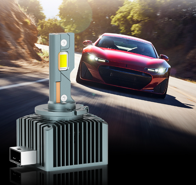 Set de 2 becuri Xenon conversie hid-led, D1S, 120W, 12.000lm, Canbus, Miez Cupru, Radiator Aluminiu, Premium, Alb Rece [3]