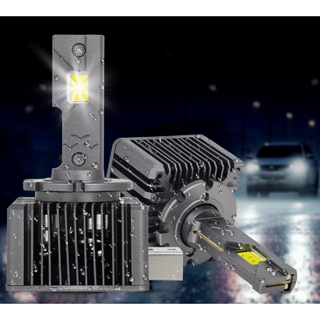Set de 2 becuri Xenon conversie hid-led, D1S, 180W, 23.000 lm, Canbus, Miez Cupru, Radiator Aluminiu, Premium [5]