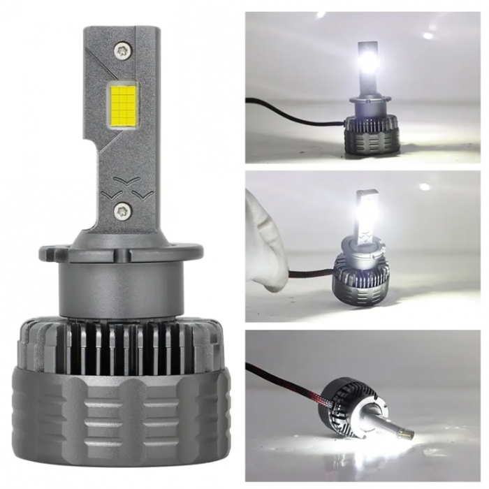 Set de 2 becuri Xenon conversie hid-led, D2S, 180W, 23.000 lm, Canbus, Miez Cupru, Radiator Aluminiu, Premium [2]