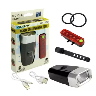 Set de lumini (fata-spate) LED USB pentru bicicleta [2]