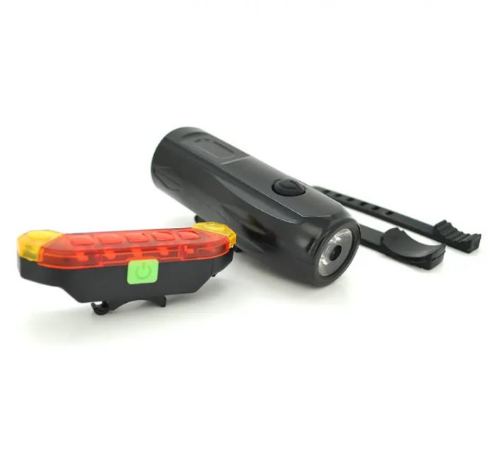 Set de lumini LED fata-spate pentru bicicleta, reincarcabile USB [2]