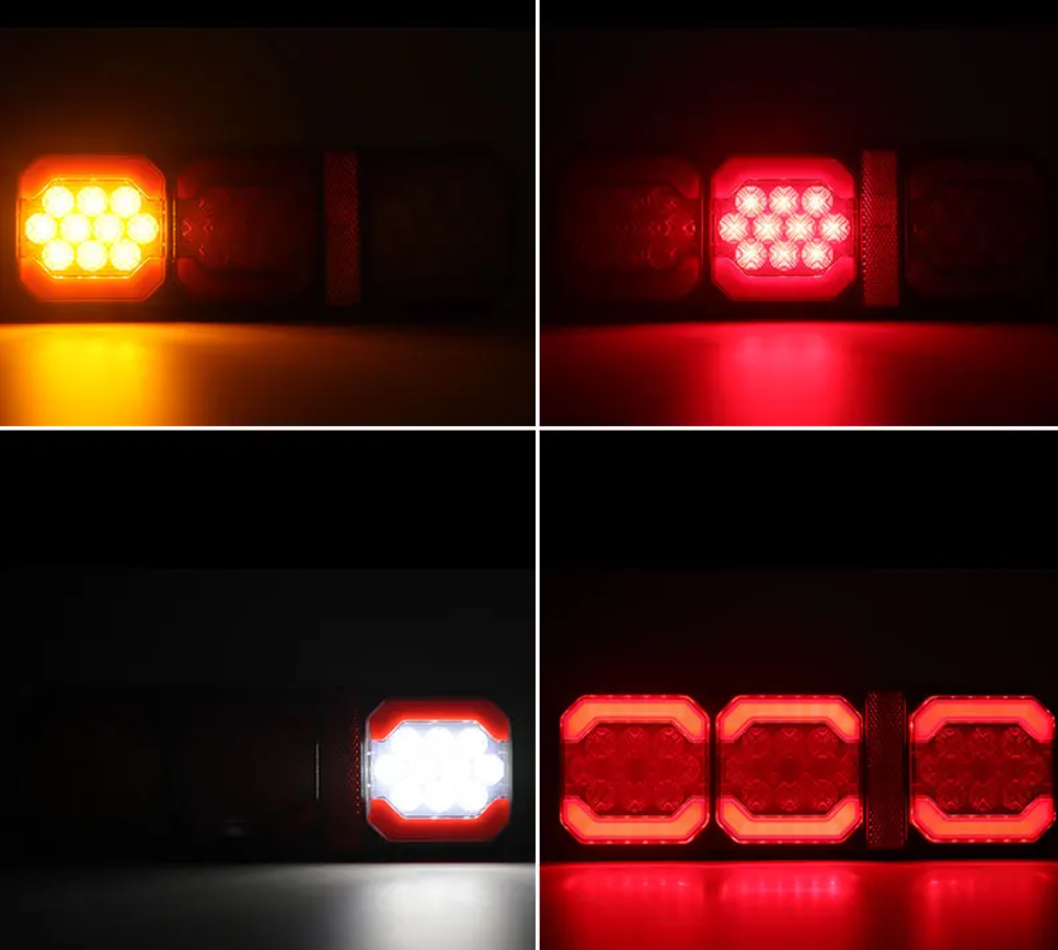 Set Stopuri LED Triple Remorcă 12V-24V, 78 LED-uri, IP67 Impermeabil, cu Poziție, Frână, Semnal și Marșarier, Lampă Spate Rulotă/Camion/Platformă [5]