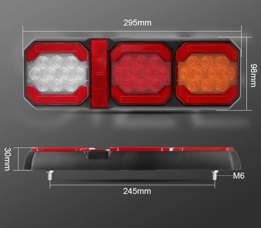 Set Stopuri LED Triple Remorcă 12V-24V, 78 LED-uri, IP67 Impermeabil, cu Poziție, Frână, Semnal și Marșarier, Lampă Spate Rulotă/Camion/Platformă [4]