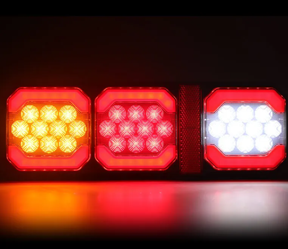 Set Stopuri LED Triple Remorcă 12V-24V, 78 LED-uri, IP67 Impermeabil, cu Poziție, Frână, Semnal și Marșarier, Lampă Spate Rulotă/Camion/Platformă [6]