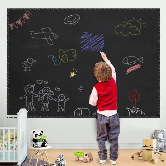 Set 2x Sticker Blackboard, folie autocolanta, negru, tabla de scris cu creta [6]