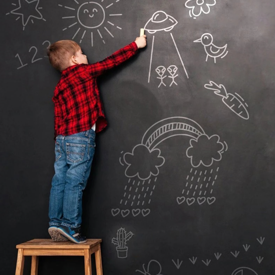 Set 2x Sticker Blackboard, folie autocolanta, negru, tabla de scris cu creta [3]