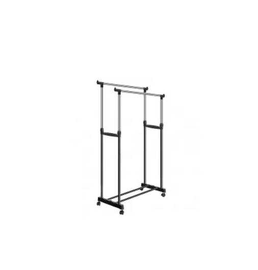 Suport de haine dublu, reglabil, mobil, cadru metalic, inaltime maxima 130cm, maxim 20 kg [2]