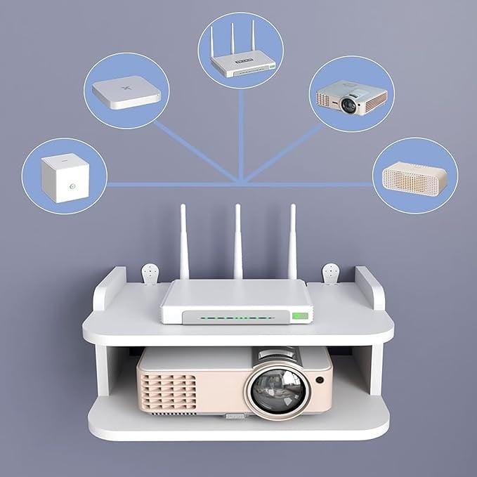 Suport de perete pentru router si alte obiecte, 20x30x14cm, alb [4]