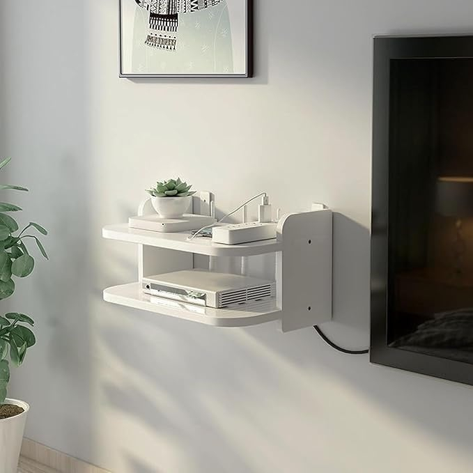 Suport de perete pentru router si alte obiecte, 20x30x14cm, alb [3]